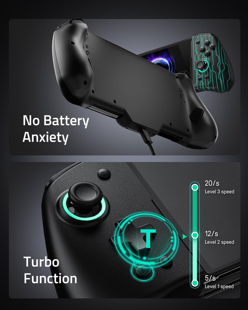 FUNLAB Switch Joypad Controller Customizable for Nintendo Switch Joycon, Ergonomic Switch handheld Controller, Luminpad Switch Controles One-Piece Controllers Replacement- 7 LED Colors/Turbo/Mapping - Image 5